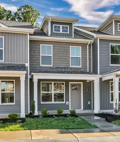 front view of a brick house