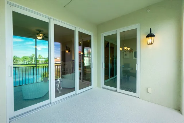 a view of a glass door of the house