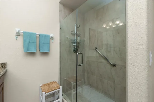 a bathroom with a shower