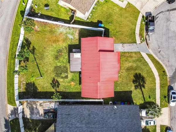 a backyard of a building