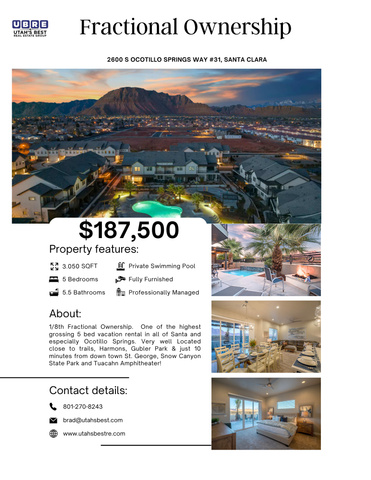 2600 Ocotillo Way, Unit 31 Santa Clara, UT 84765 - Photo 70 of 73 Fractional Ownership Listing. Presenting property details, features, and contact information