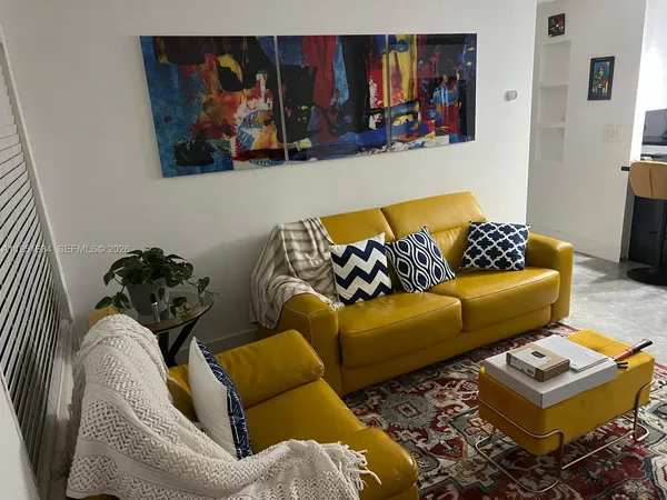 a living room with furniture