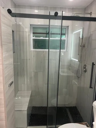 a bathroom with a shower