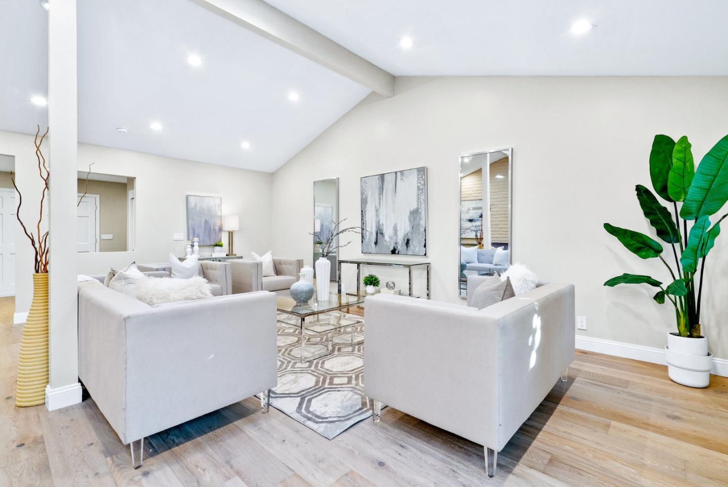 777 Rustic Lane Mountain View, CA 94040 - Photo 12 of 44 a living room with furniture and a potted plant