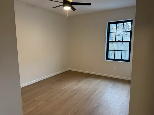 an empty room with a window