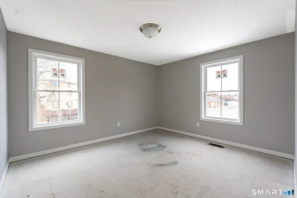 an empty room with a window