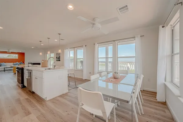 a view of kitchen with breakfast area
