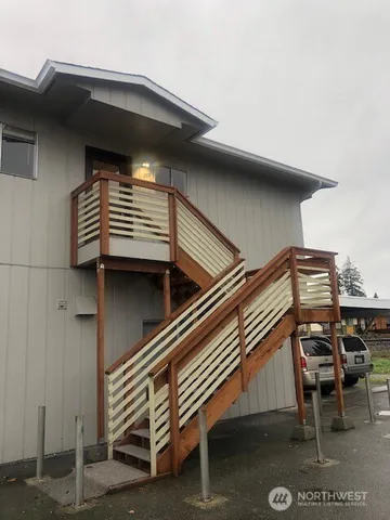 a view of outdoor space with seating space