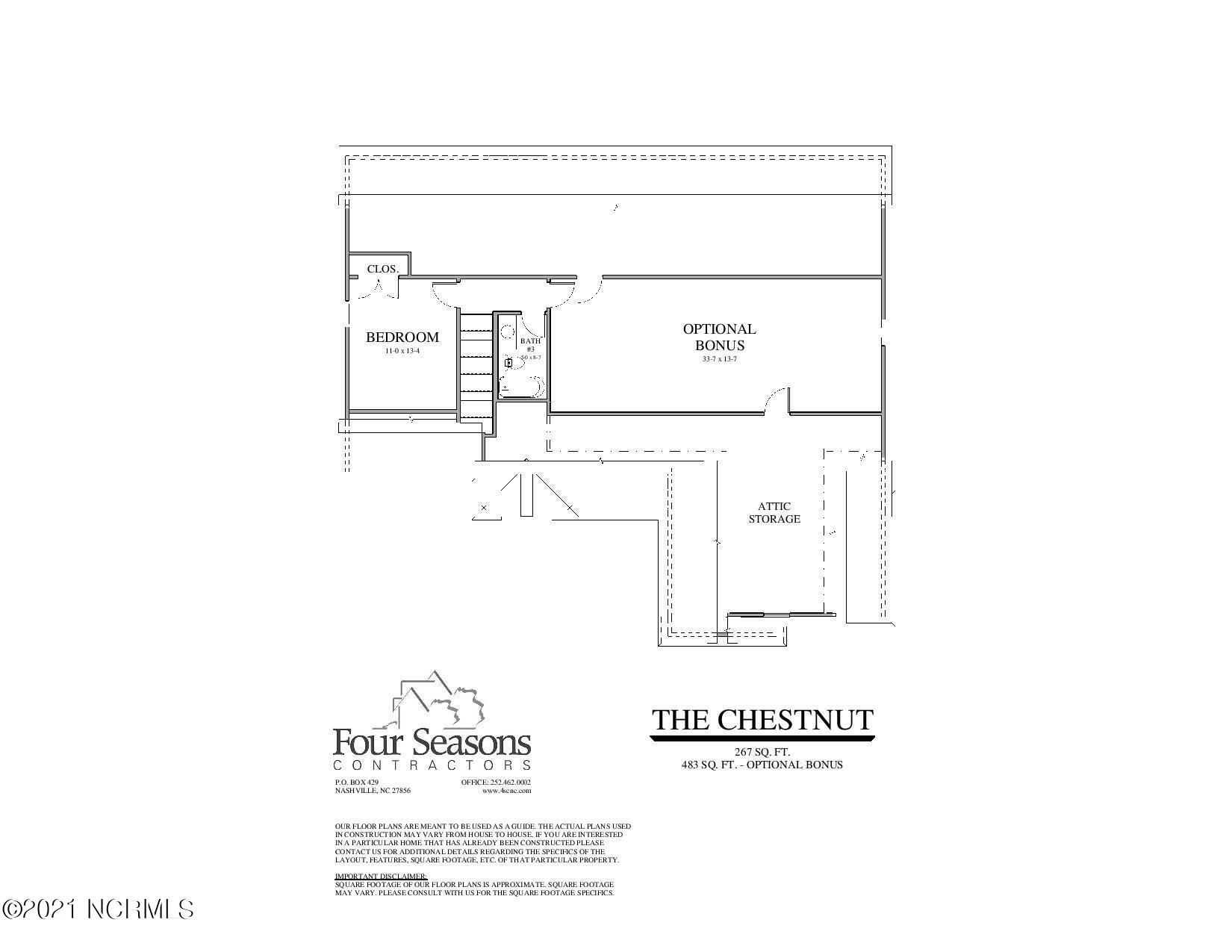 3170 Red Road Nashville, NC 27856 - Photo 35 of 35 The Chestnut Marketing Second Floor Plan