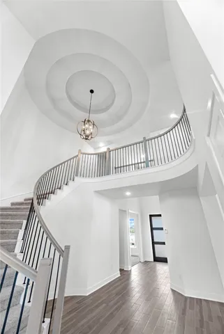 wooden floor in a hall with an entryway