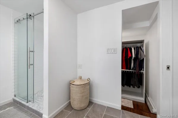 a view of a closet in the kitchen