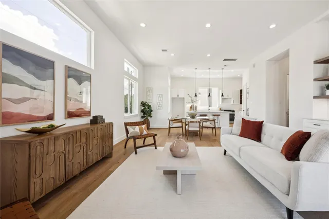 a living room with furniture and a couch