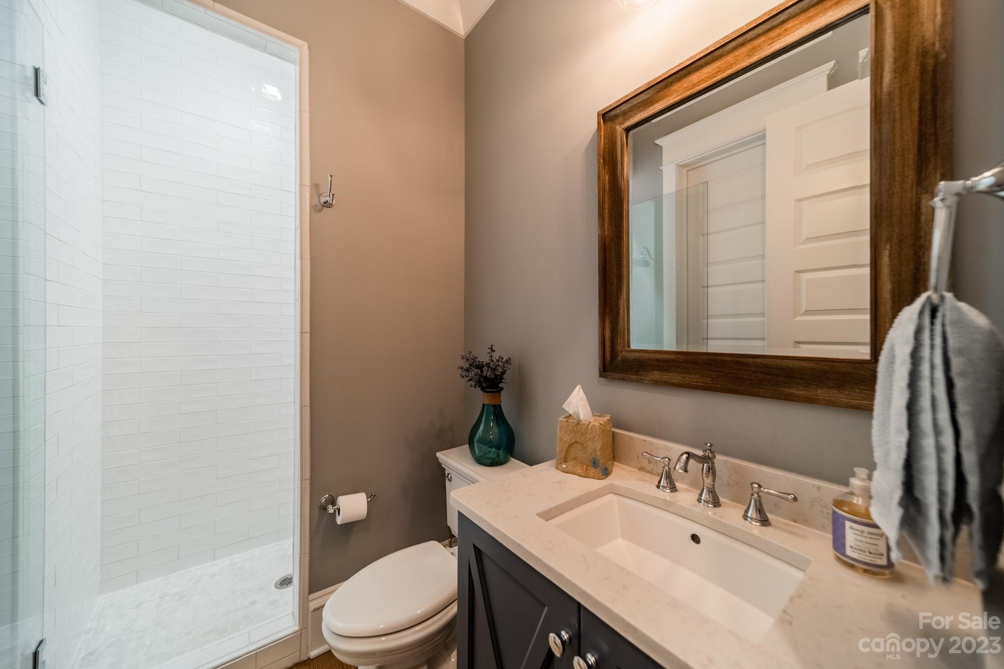 721 Lester Davis Road Waxhaw, NC 28173 - Photo 26 of 48 a bathroom with a sink vanity mirror and toilet