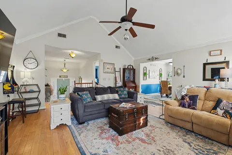 a living room with furniture