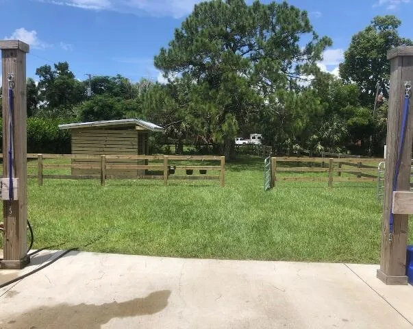 a view of a park with stairs