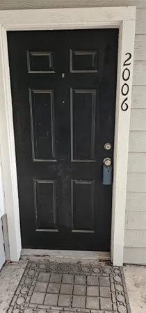 a view of a door of the house