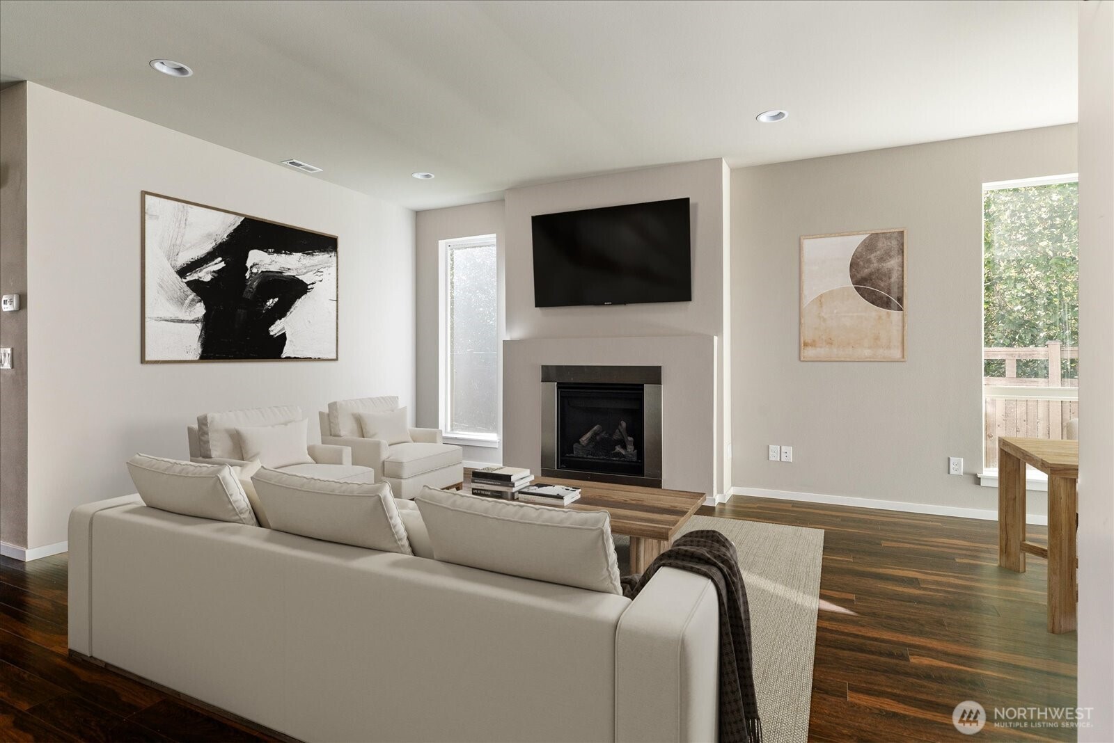 3701 170th Place Southeast Bothell, WA 98012 - Photo 10 of 37 a living room with furniture and a fireplace