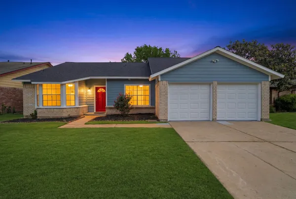 a view of outdoor space yard and garage