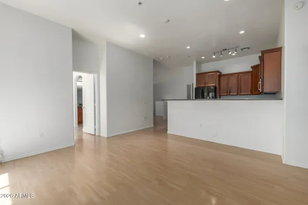 a view of kitchen and a window