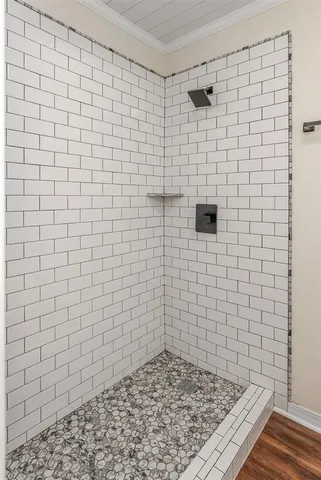 a bathroom with a shower