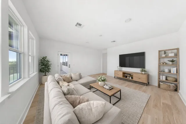 a living room with furniture