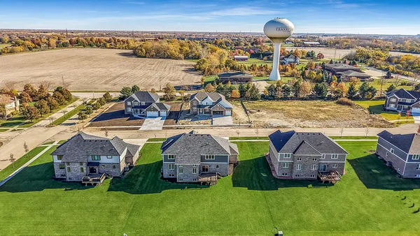 an aerial view of multiple house