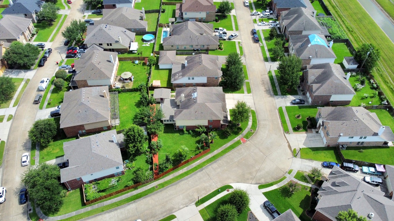 6803 Chapelfield Lane Houston, TX 77049 - Photo 41 of 50 an aerial view of a house with garden space and street view