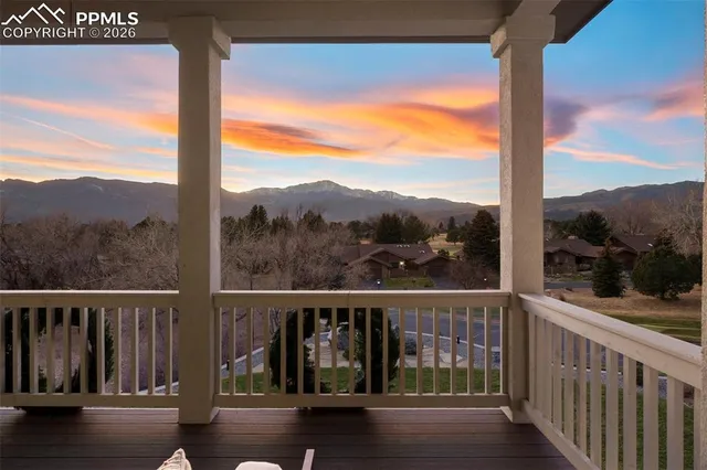 a view of a city from a balcony