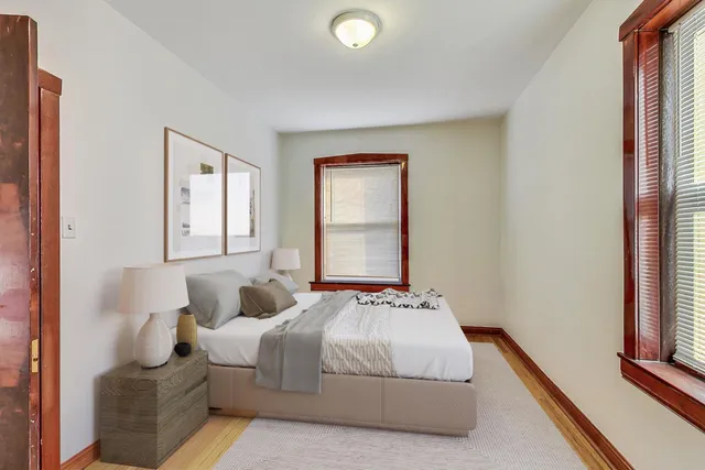 a picture of a bench in a room