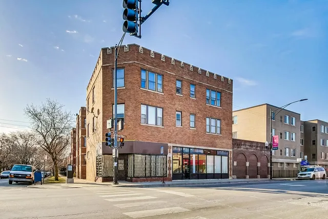 a front view of a building