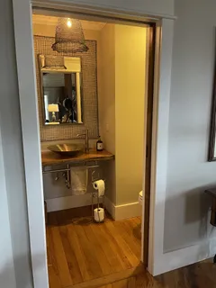 a room with mirror