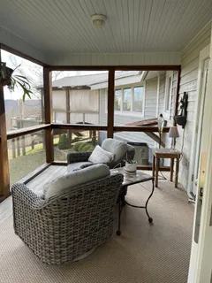 a living room with furniture