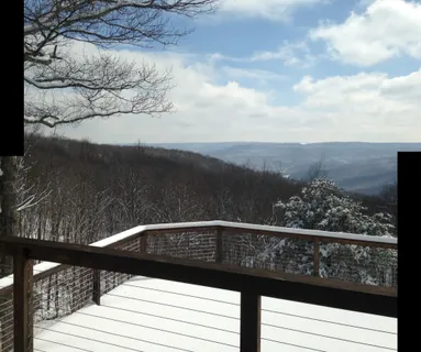 a view of a balcony