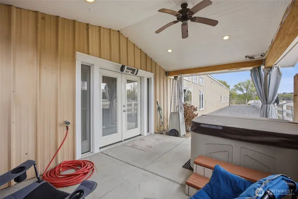 a utility room with sink dryer and washer