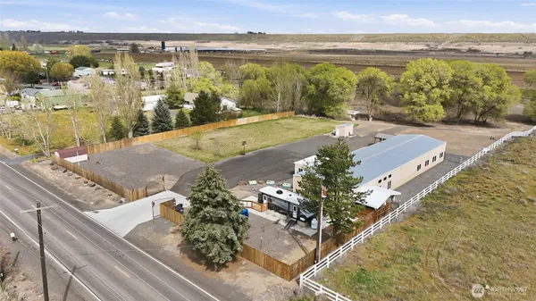 a view of a lake with beach