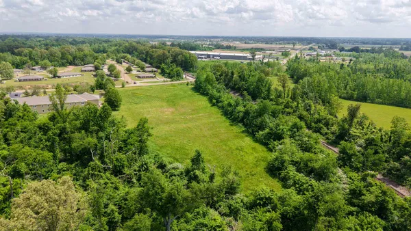 a view of a lake with a city