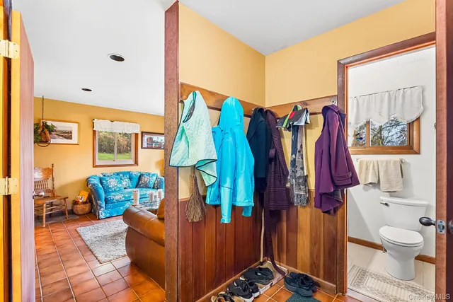 a living room with furniture and a couch