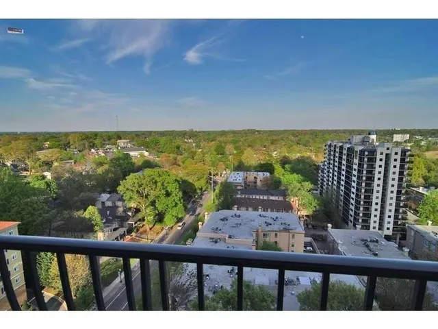 a view of a city from a balcony