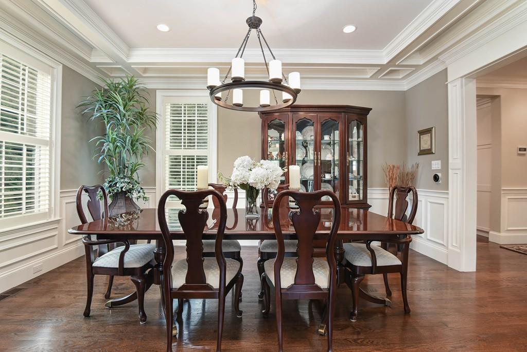 63 Ardmore Road Needham, MA 02494 - Photo 7 of 41 a view of a dining room with furniture wooden floor and chandelier