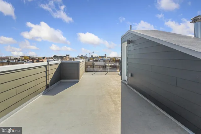 a view of terrace with city view