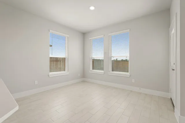 an empty room with a window