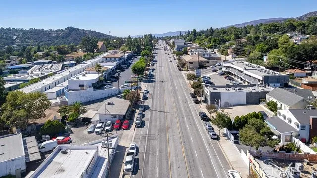 an aerial view of a city