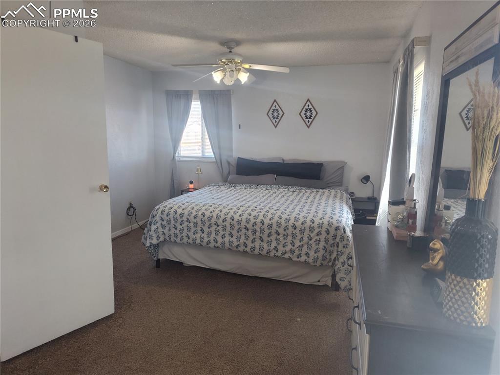 37 Massari Road Pueblo, CO 81001 - Photo 14 of 37 a bedroom with a bed and a chandelier