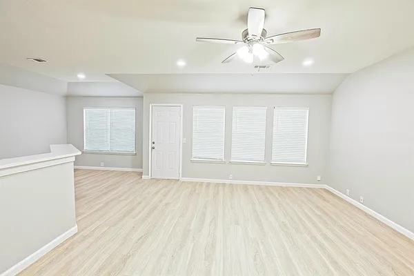 an empty room with a window