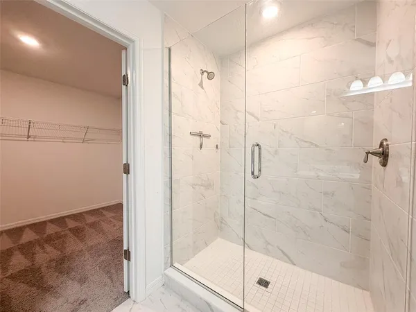 a bathroom with a shower