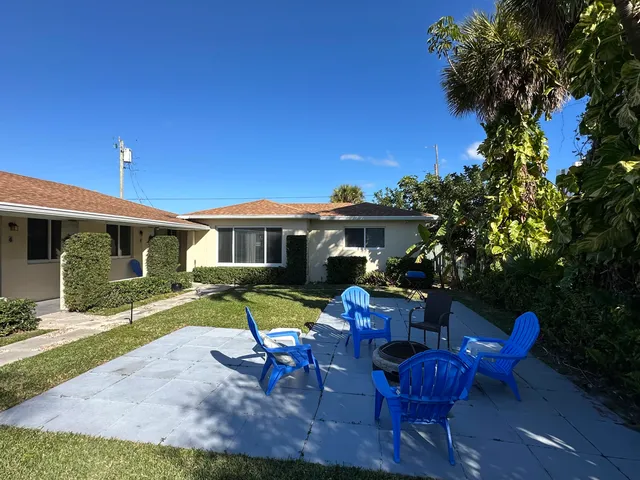 a view of a house with a patio