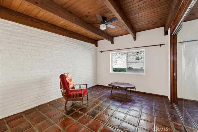 a living room with a rug