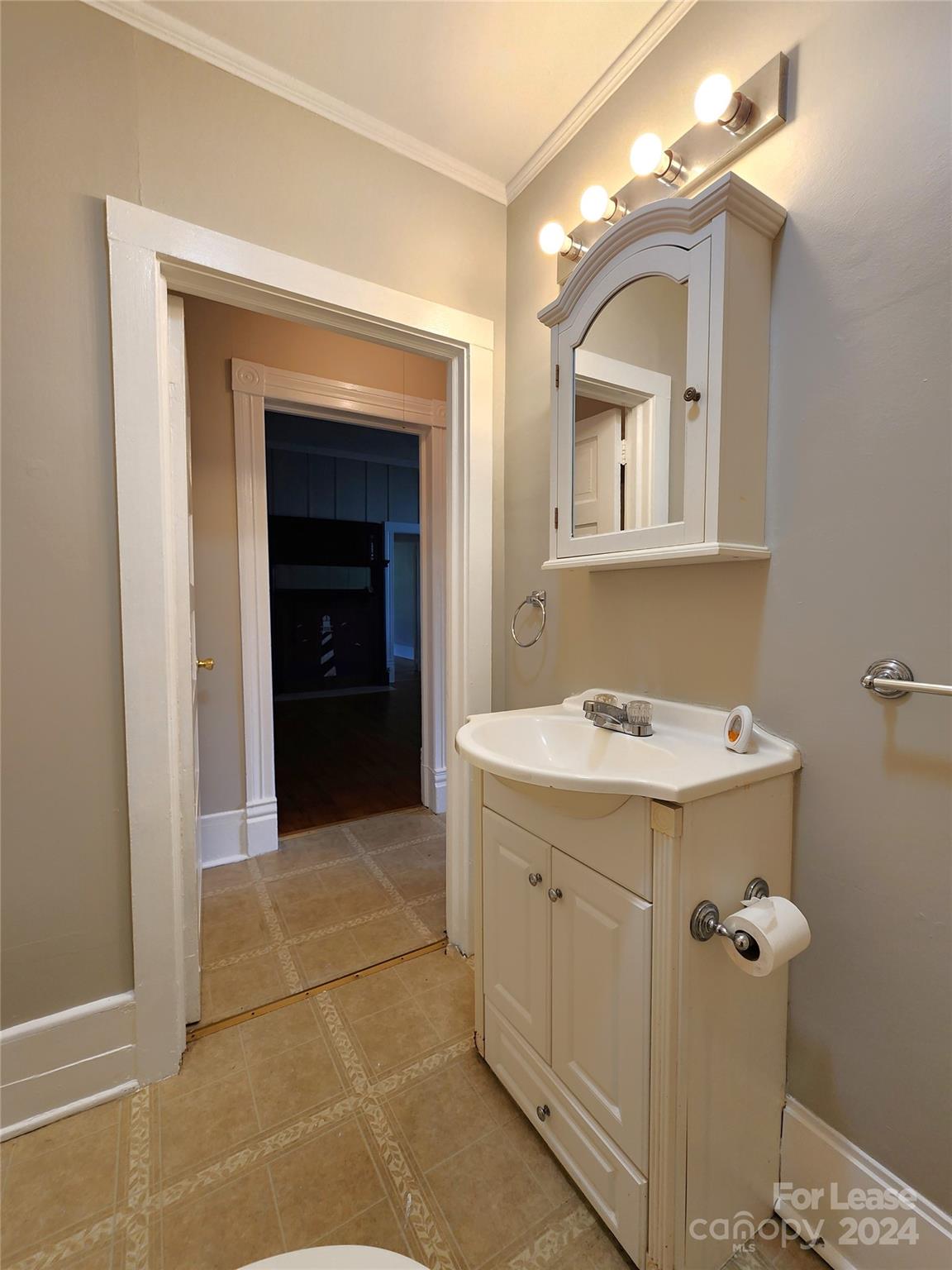 1126 South Fulton Street, Unit B Salisbury, NC 28144 - Photo 15 of 17 a bathroom with a sink a toilet and mirror