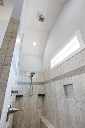 a bathroom with a shower
