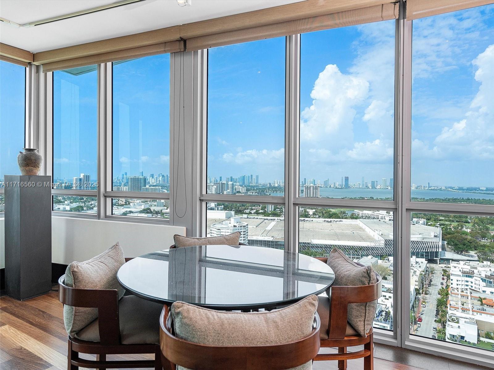 101 20th Street, Unit 3302 Miami Beach, FL 33139 - Photo 13 of 48 a dining room with furniture a chandelier and wooden floor